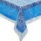 White Lace Printed & Solid Color Rectangle Disposable Plastic Tablecloth Kit 2 Pieces